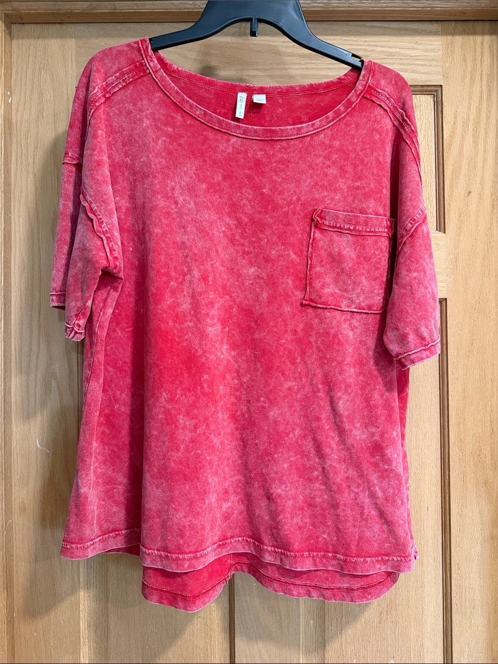 Cato Vintage-Style Red Tee with Chest Tag